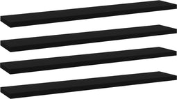vidaXL - Wandschappen - 4 - st - 60x10x1,5 - cm - spaanplaat - zwart