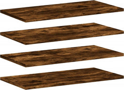 vidaXL - Wandschappen - 4 - st - 60x20x1,5 - cm - bewerkt - hout - gerookt - eikenkleur