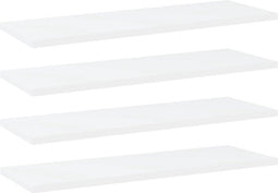 vidaXL - Wandschappen - 4 - st - 60x20x1,5 - cm - bewerkt - hout - wit