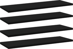 vidaXL - Wandschappen - 4 - st - 60x20x1,5 - cm - spaanplaat - zwart