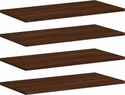 vidaXL - Wandschappen - 4 - st - 60x30x1,5 - cm - bewerkt - hout - bruin - eikenkleur