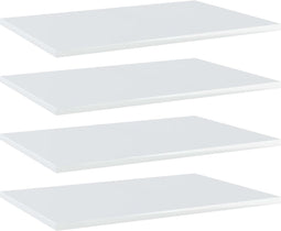 vidaXL - Wandschappen - 4 - st - 60x40x1,5 - cm - bewerkt - hout - hoogglans - wit