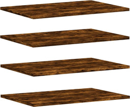 vidaXL - Wandschappen - 4 - st - 60x40x1,5 - cm - bewerkt - hout - gerookt - eikenkleur