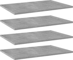 vidaXL - Wandschappen - 4 - st - 60x40x1,5 - cm - bewerkt - hout - betongrijs