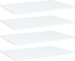vidaXL - Wandschappen - 4 - st - 60x40x1,5 - cm - bewerkt - hout - wit