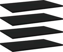 vidaXL - Wandschappen - 4 - st - 60x40x1,5 - cm - spaanplaat - zwart