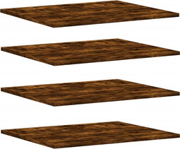 vidaXL - Wandschappen - 4 - st - 60x50x1,5 - cm - bewerkt - hout - gerookt - eikenkleur