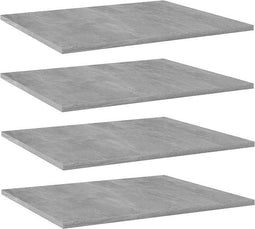 vidaXL - Wandschappen - 4 - st - 60x50x1,5 - cm - bewerkt - hout - betongrijs