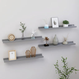 vidaXL - Wandschappen - 4 - st - 60x9x3 - cm - grijs
