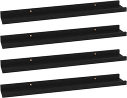 vidaXL - Wandschappen - 4 - st - 60x9x3 - cm - zwart