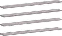 vidaXL - Wandschappen - 4 - st - 80x10x1,5 - cm - bewerkt - hout - grijs - sonoma - eiken