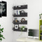 vidaXL - Wandschappen - 4 - st - 80x11,5x18 - cm - spaanplaat - hoogglans - grijs