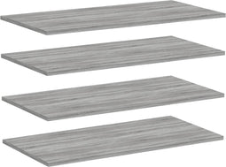vidaXL - Wandschappen - 4 - st - 80x40x1,5 - cm - bewerkt - hout - grijs - sonoma - eiken