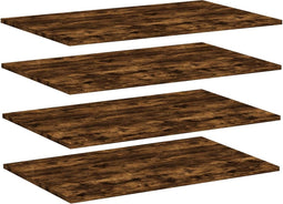 vidaXL - Wandschappen - 4 - st - 80x50x1,5 - cm - bewerkt - hout - gerookt - eikenkleur