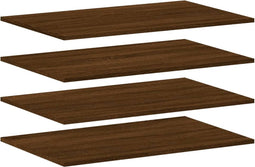 vidaXL - Wandschappen - 4 - st - 80x50x1,5 - cm - bewerkt - hout - bruin - eikenkleur