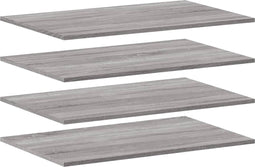 vidaXL - Wandschappen - 4 - st - 80x50x1,5 - cm - bewerkt - hout - grijs - sonoma - eiken