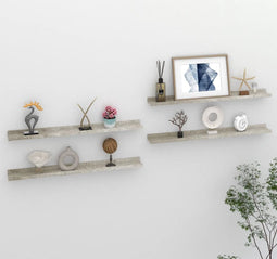 vidaXL - Wandschappen - 4 - st - 80x9x3 - cm - betongrijs