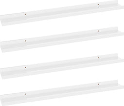 vidaXL - Wandschappen - 4 - st - 80x9x3 - cm - hoogglans - wit