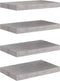 vidaXL - Wandschappen - 4 - st - zwevend - 40x23x3,8 - cm - MDF - betongrijs