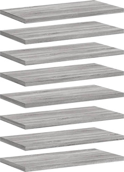 vidaXL - Wandschappen - 8 - st - 40x20x1,5 - cm - bewerkt - hout - grijs - sonoma - eiken