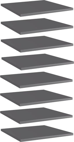 vidaXL - Wandschappen - 8 - st - 40x40x1,5 - cm - bewerkt - hout - hoogglans - grijs