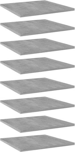 vidaXL - Wandschappen - 8 - st - 40x40x1,5 - cm - bewerkt - hout - betongrijs
