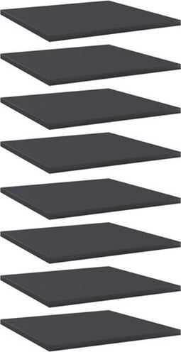 vidaXL - Wandschappen - 8 - st - 40x40x1,5 - cm - bewerkt - hout - grijs