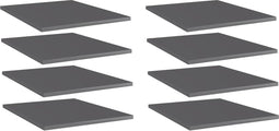 vidaXL - Wandschappen - 8 - st - 40x50x1,5 - cm - bewerkt - hout - hoogglans - grijs