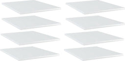 vidaXL - Wandschappen - 8 - st - 40x50x1,5 - cm - bewerkt - hout - hoogglans - wit