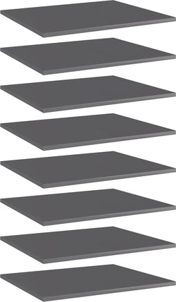 vidaXL - Wandschappen - 8 - st - 60x50x1,5 - cm - bewerkt - hout - hoogglans - grijs