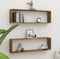 vidaXL - Wandschappen - kubus - 2 - st - 100x15x30 - cm - bewerkt - hout - gerookt - eiken