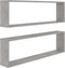 vidaXL - Wandschappen - kubus - 2 - st - 100x15x30 - cm - bewerkt - hout - betongrijs