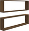 vidaXL - Wandschappen - kubus - 2 - st - 100x15x30 - cm - bewerkt - hout - bruineiken