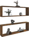 vidaXL - Wandschappen - kubus - 2 - st - 100x15x30 - cm - bewerkt - hout - gerookt - eiken