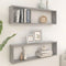 vidaXL - Wandschappen - kubus - 2 - st - 100x15x30 - cm - bewerkt - hout - betongrijs