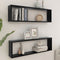 vidaXL - Wandschappen - kubus - 2 - st - 100x15x30 - cm - bewerkt - hout - zwart