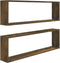 vidaXL - Wandschappen - kubus - 2 - st - 100x15x30 - cm - bewerkt - hout - gerookt - eiken
