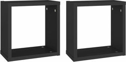 vidaXL - Wandschappen - kubus - 2 - st - 30x15x30 - cm - zwart
