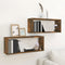 vidaXL - Wandschappen - kubus - 2 - st - 60x15x23 - cm - bewerkt - hout - gerookt - eiken