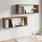 vidaXL - Wandschappen - kubus - 2 - st - 60x15x23 - cm - bewerkt - hout - gerookt - eiken