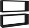 vidaXL - Wandschappen - kubus - 2 - st - 60x15x23 - cm - spaanplaat - zwart