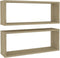 vidaXL - Wandschappen - kubus - 2 - st - 60x15x23 - cm - spaanplaat - sonoma - eiken