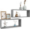 vidaXL - Wandschappen - kubus - 2 - st - 60x15x23 - cm - spaanplaat - betongrijs
