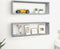 vidaXL - Wandschappen - kubus - 2 - st - 80x15x26,5 - cm - bewerkt - hout - grijs - sonoma