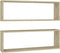 vidaXL - Wandschappen - kubus - 2 - st - 80x15x26,5 - cm - bewerkt - hout - sonoma - eiken