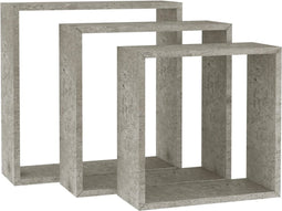vidaXL - Wandschappen - kubus - 3 - st - betongrijs