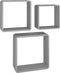 vidaXL - Wandschappen - kubus - 3 - st - MDF - grijs