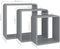 vidaXL - Wandschappen - kubus - 3 - st - MDF - grijs