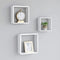 vidaXL - Wandschappen - kubus - 3 - st - MDF - wit