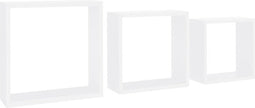 vidaXL - Wandschappen - kubus - 3 - st - MDF - wit
